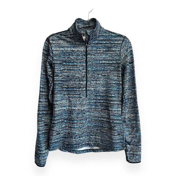 Nike Pro Dri-fit Athletic Top 1/2 Zip Striped Printed Pullover Blue Size Medium - Picture 1 of 12
